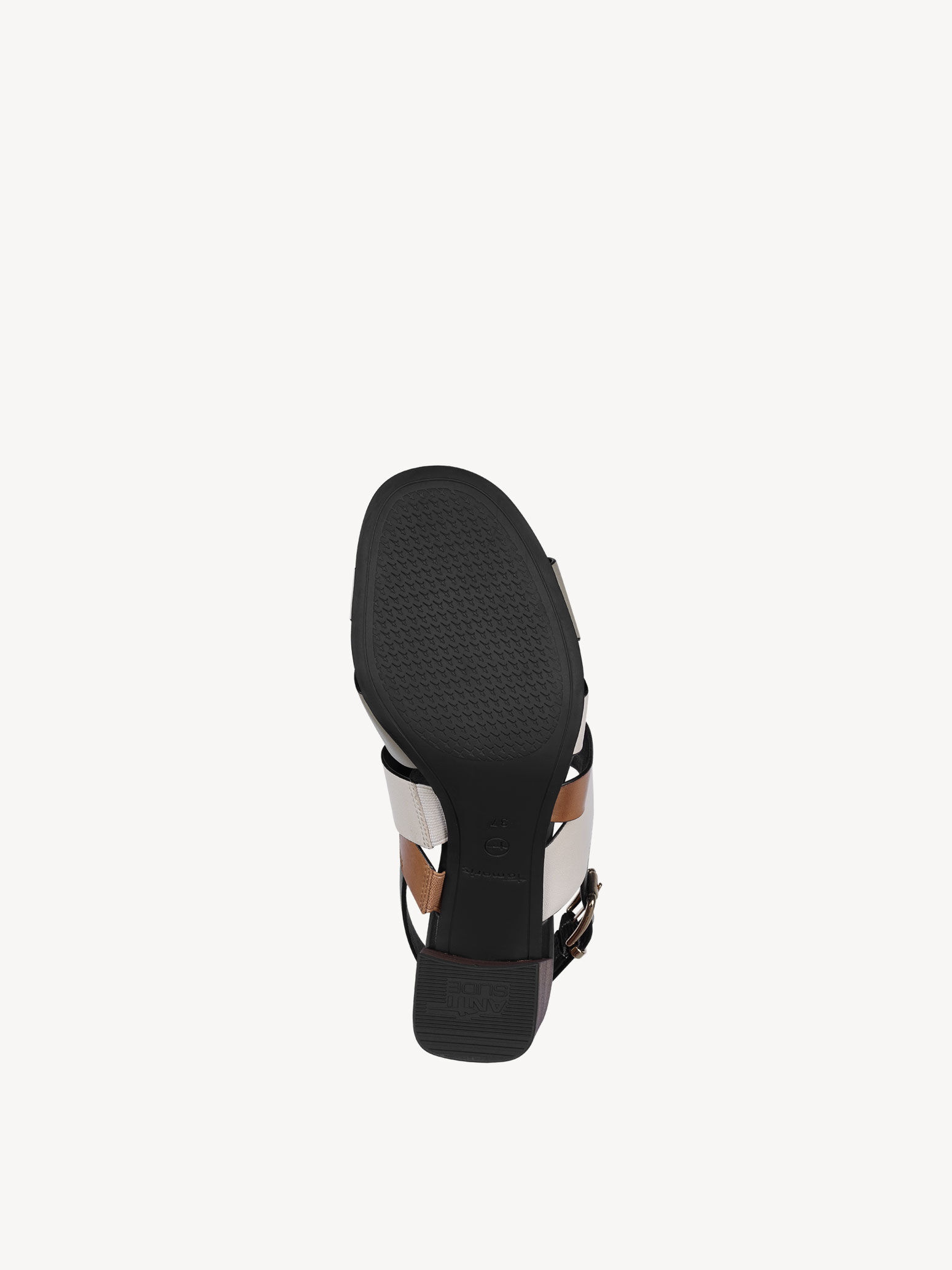 Sandale à talon en cuir - beige