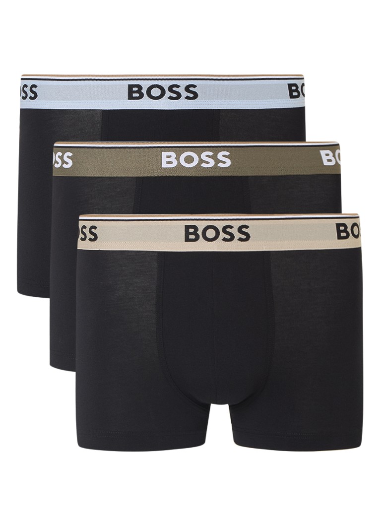 HUGO BOSS logós derékpántos boxeralsó, 3 darabos kiszerelésben