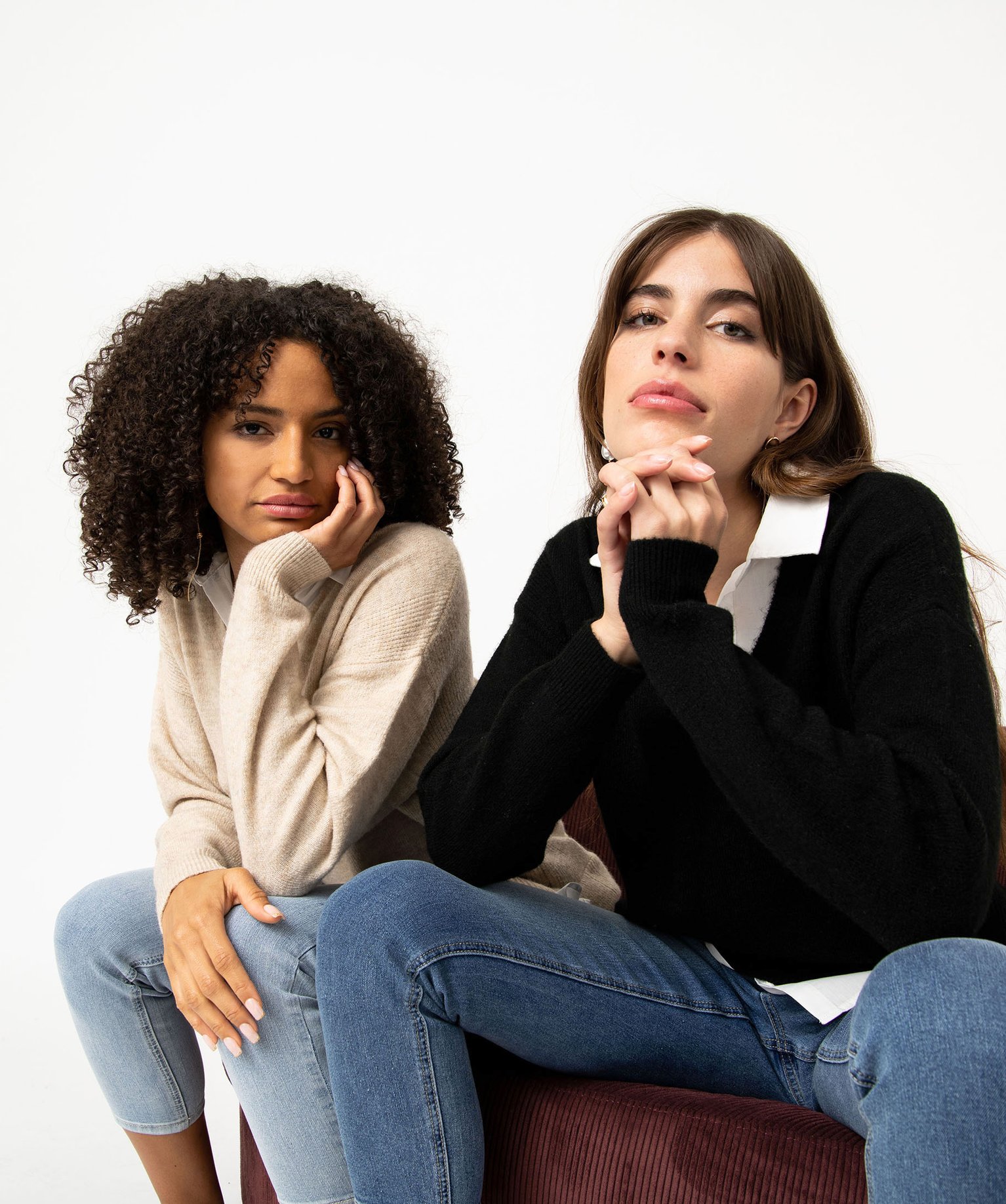 Pull 2 en 1 avec chemise femme noir | GEMO