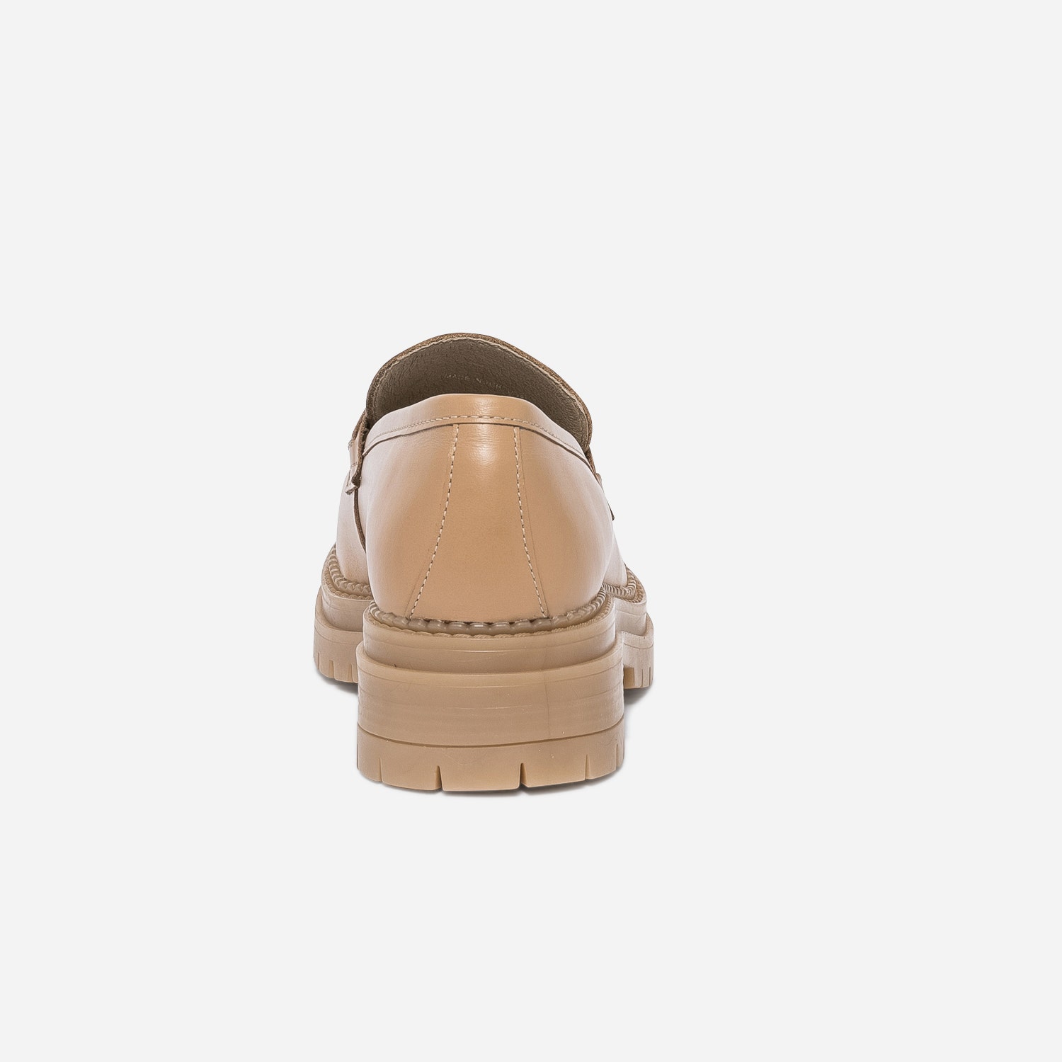 Mocassin TEXTO camel en cuir à semelle épaisse