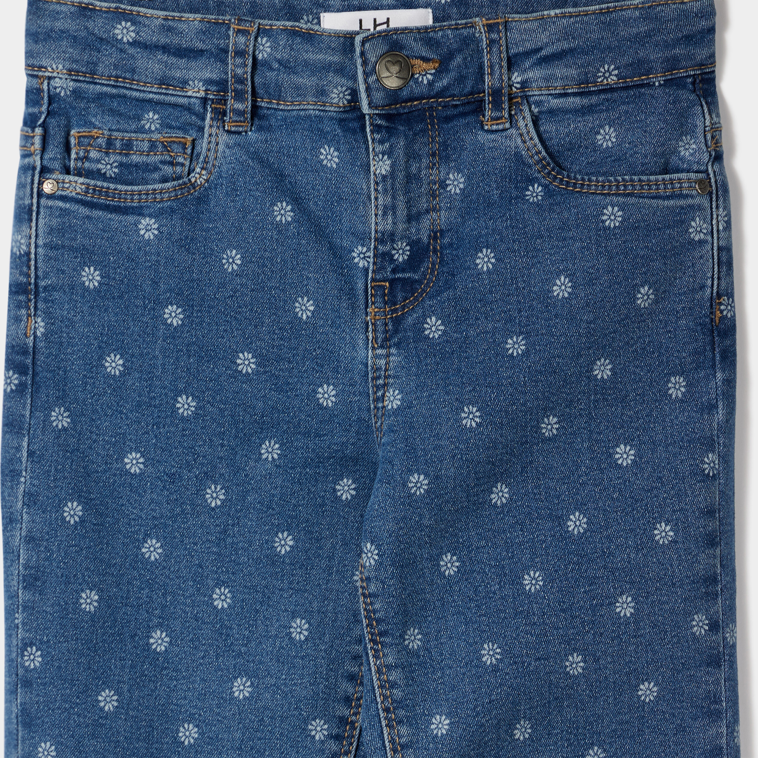 Jeans slim taille ajustable bleu fille | La Halle
