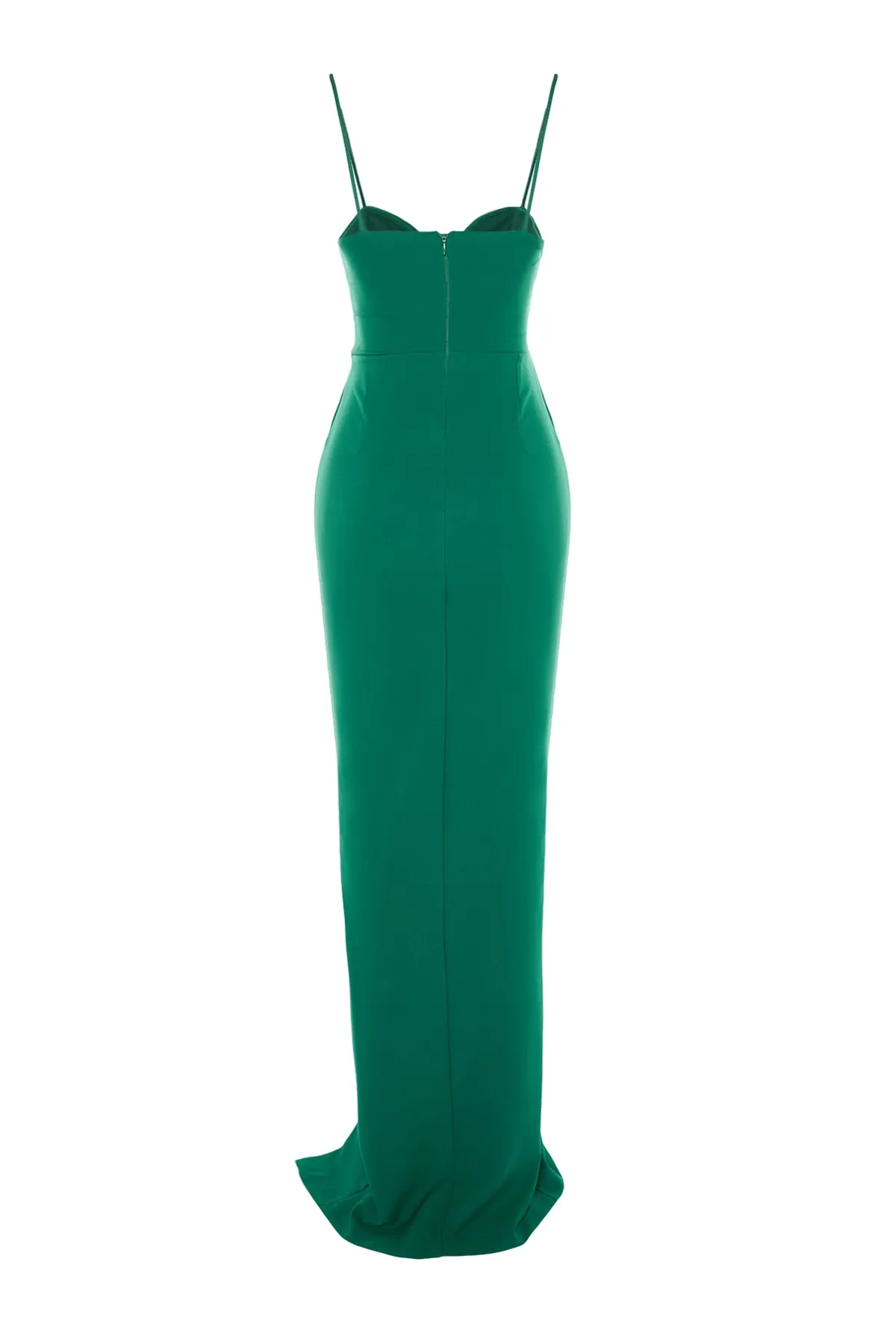 Trendyol Collection  Smaragdgrünes langes Abendkleid mit Kragendetail TPRSS20AE0295