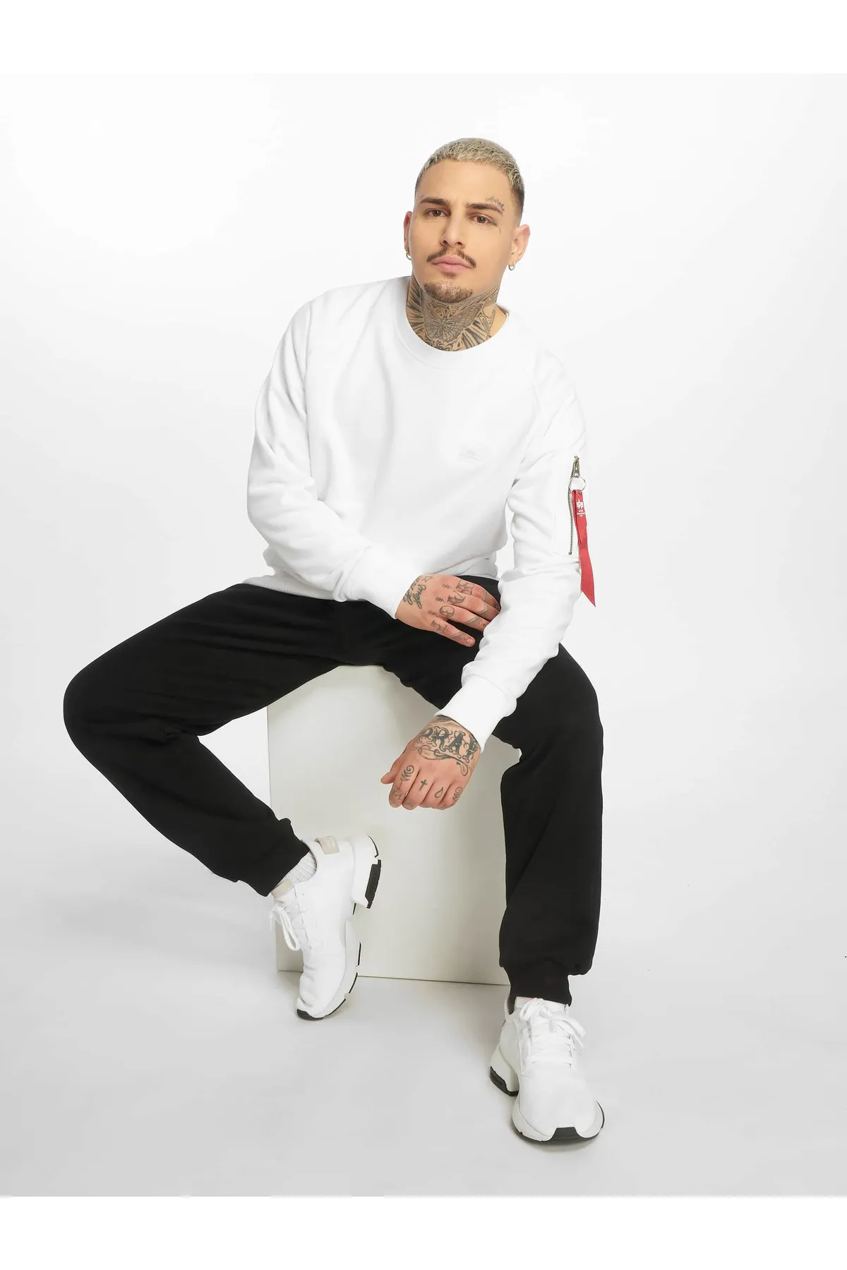 Alpha Industries  Sweatshirt - Weiß - Regular Fit