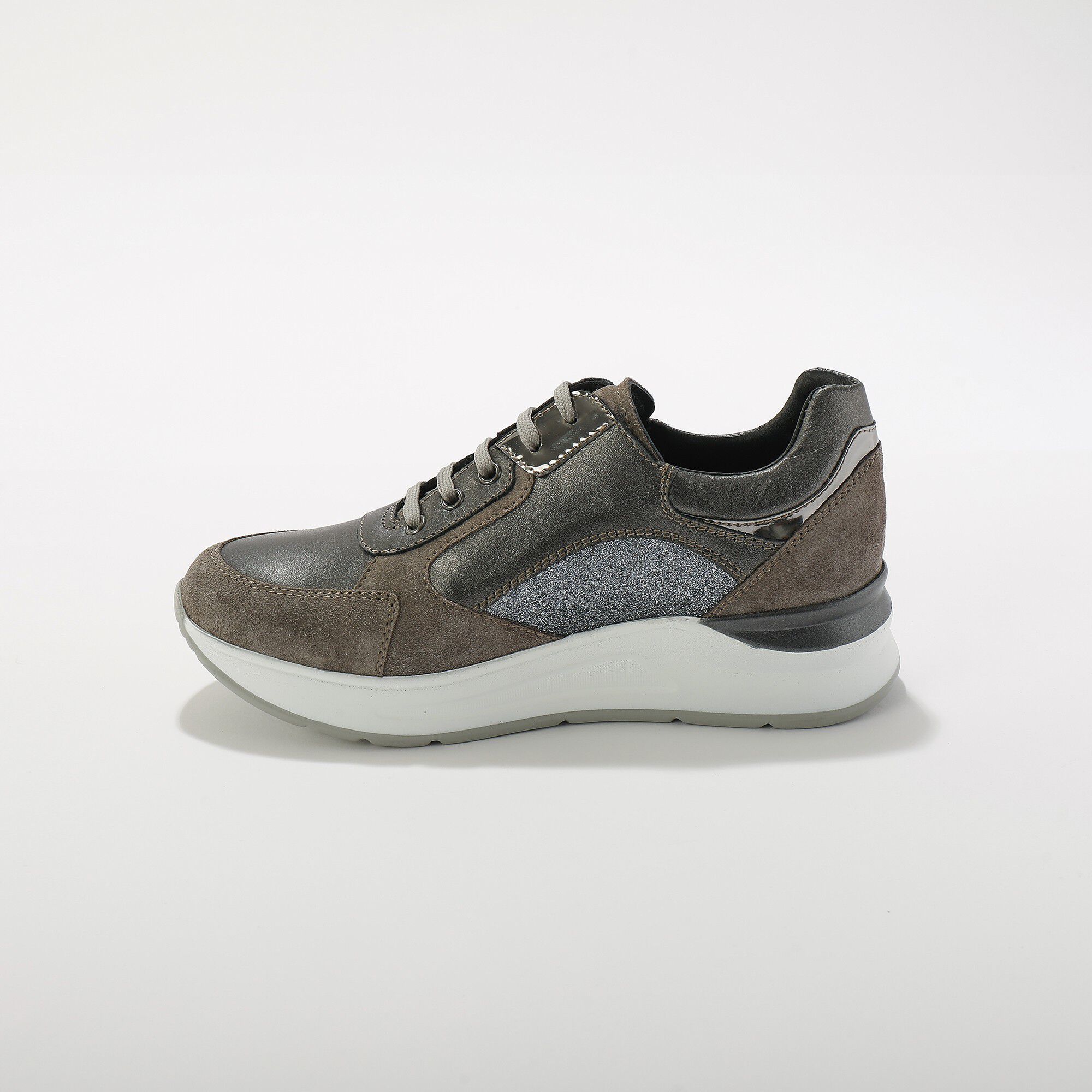 Sneakers compensées en cuir