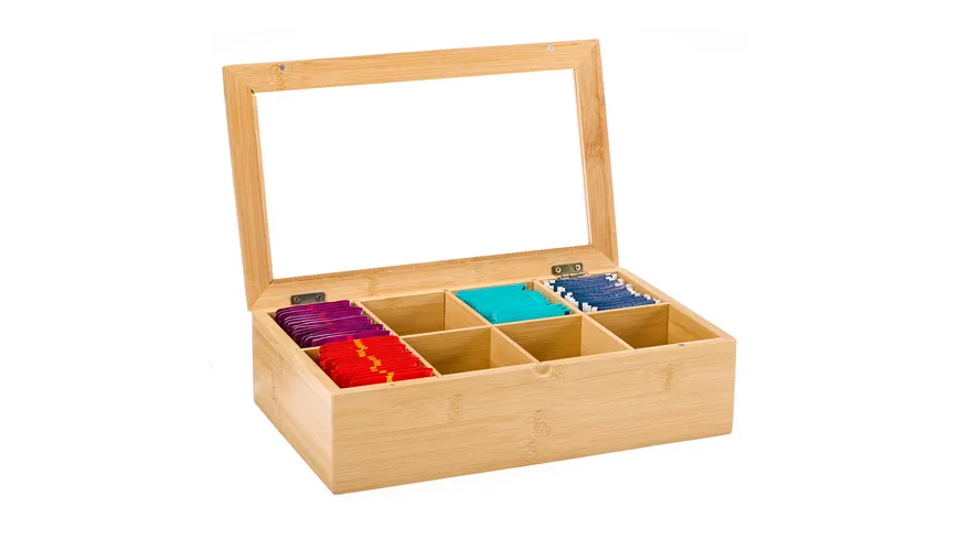 TRENDSHOP Teebeutelbox Bambus 33,5x20cm