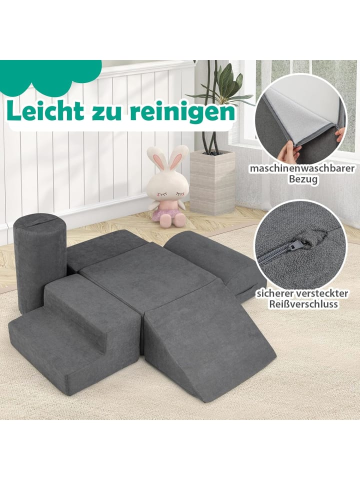 COSTWAY 6 tlg. Softbausteine für 1-3 Jahre in Grau günstig kaufen onesize