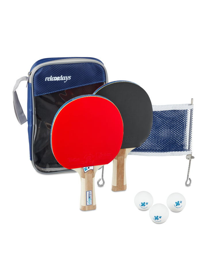 relaxdays 7 tlg. Tischtennis Set in Blau günstig kaufen onesize