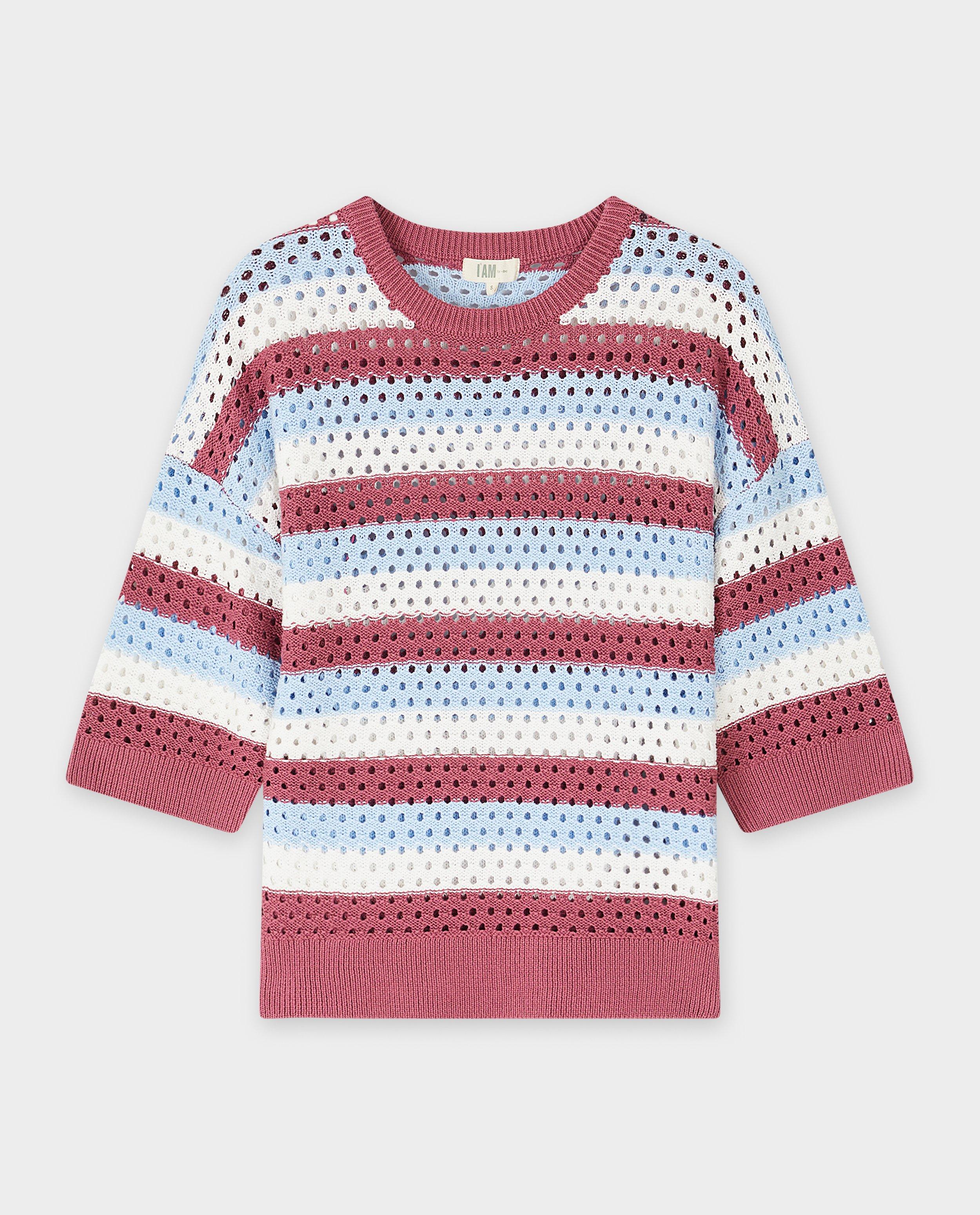 Pulover croșetat I AM din bumbac organic, XS-XXL roșu închis