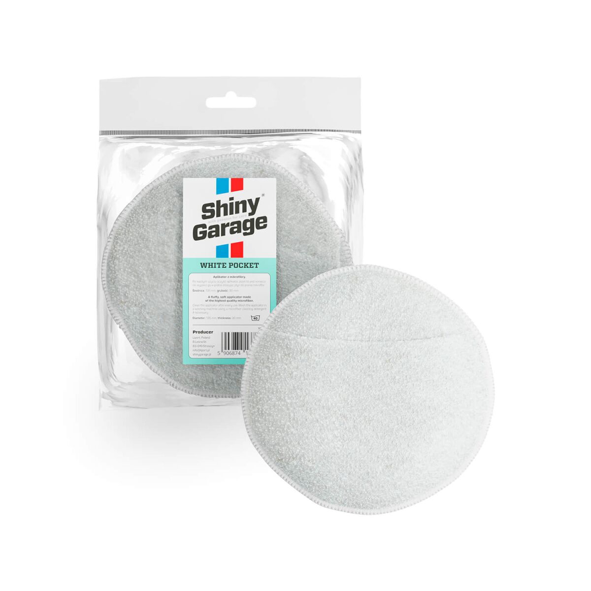 Shiny Garage White Pocket Mikrofaser Applikator