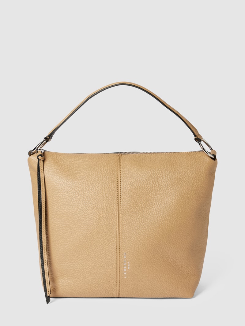 Hobo Bag mit Label-Detail Modell 'AISSA' in sand