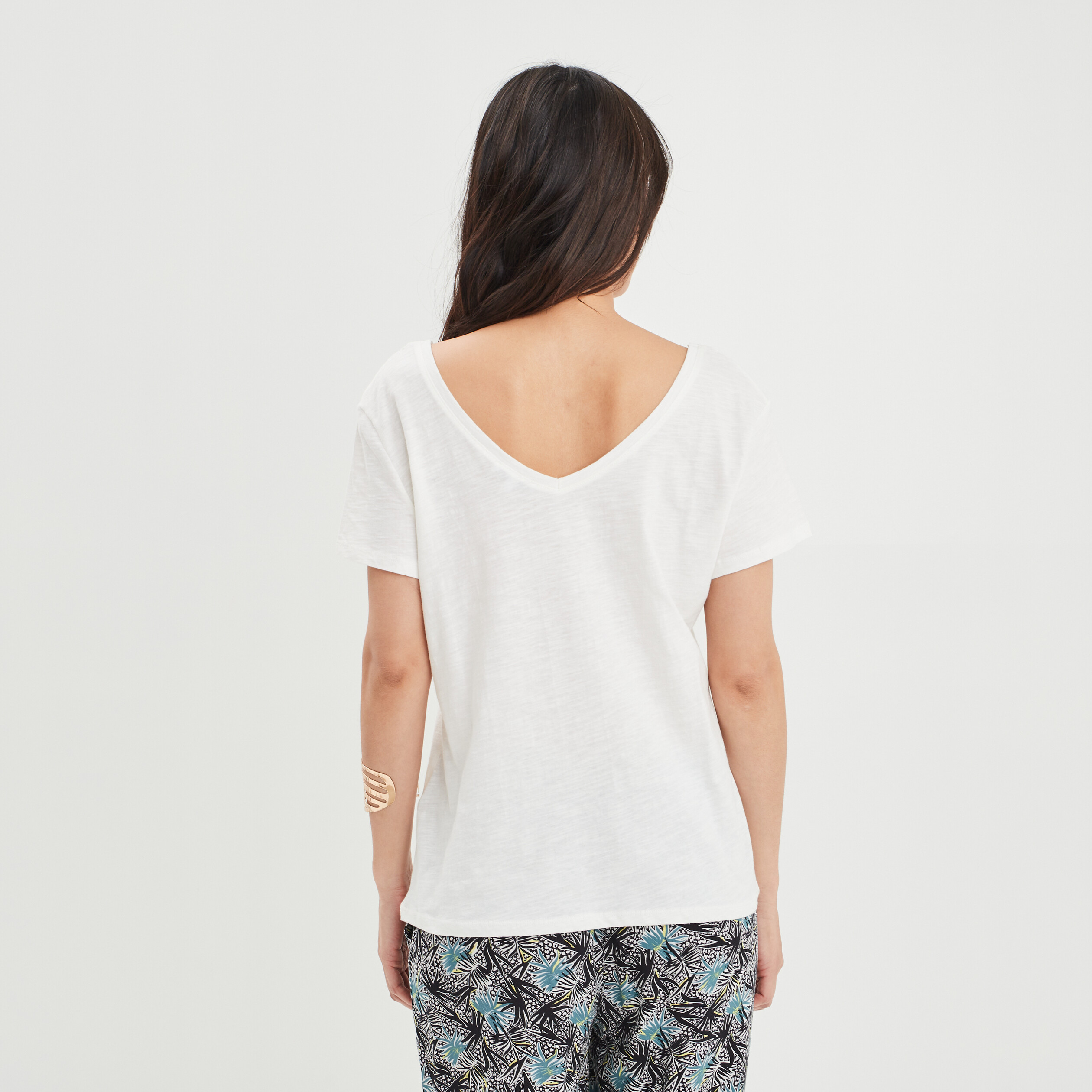 T-shirt à manches courtes blanc femme | La Halle