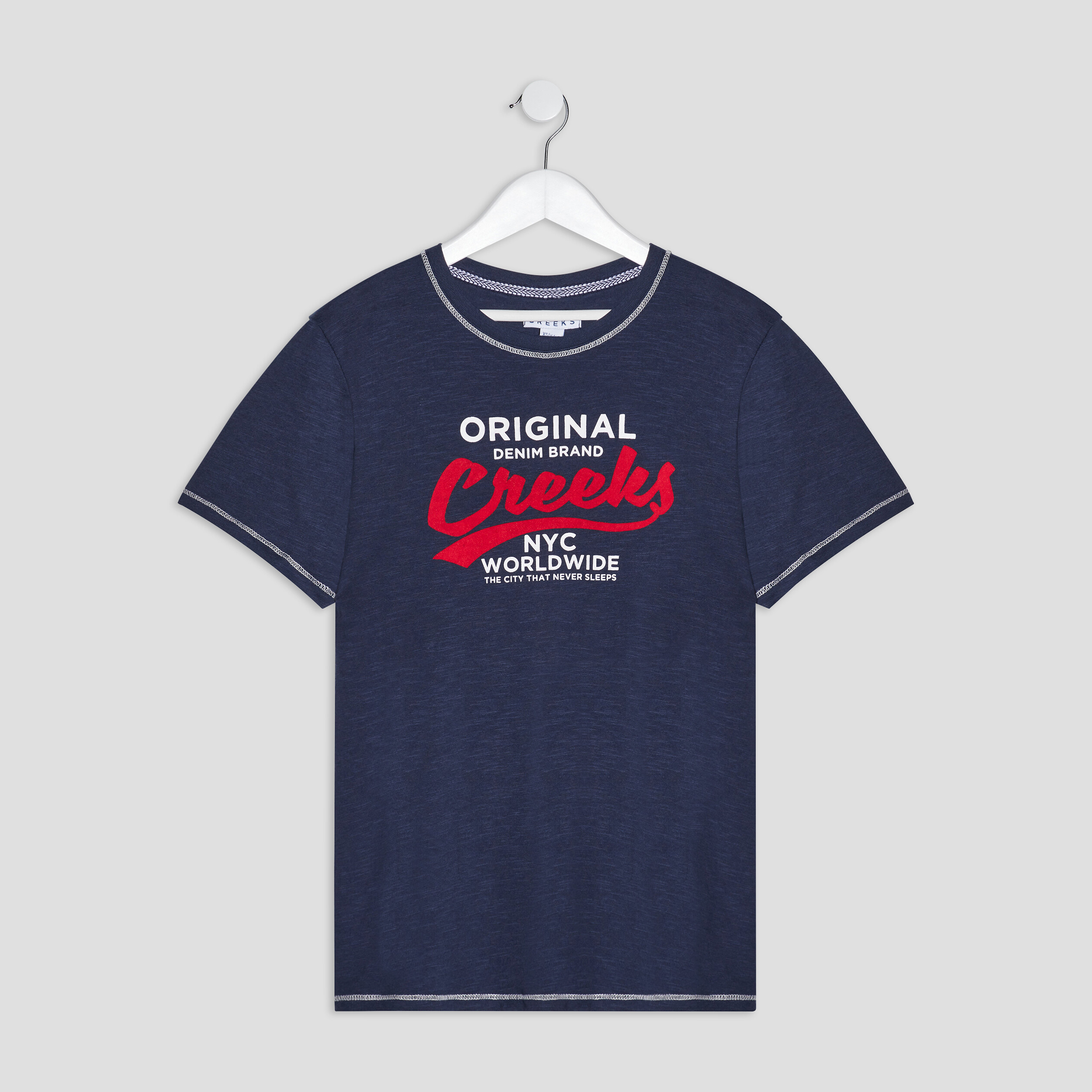 T-shirt manches courtes Creeks bleu marine homme | La Halle