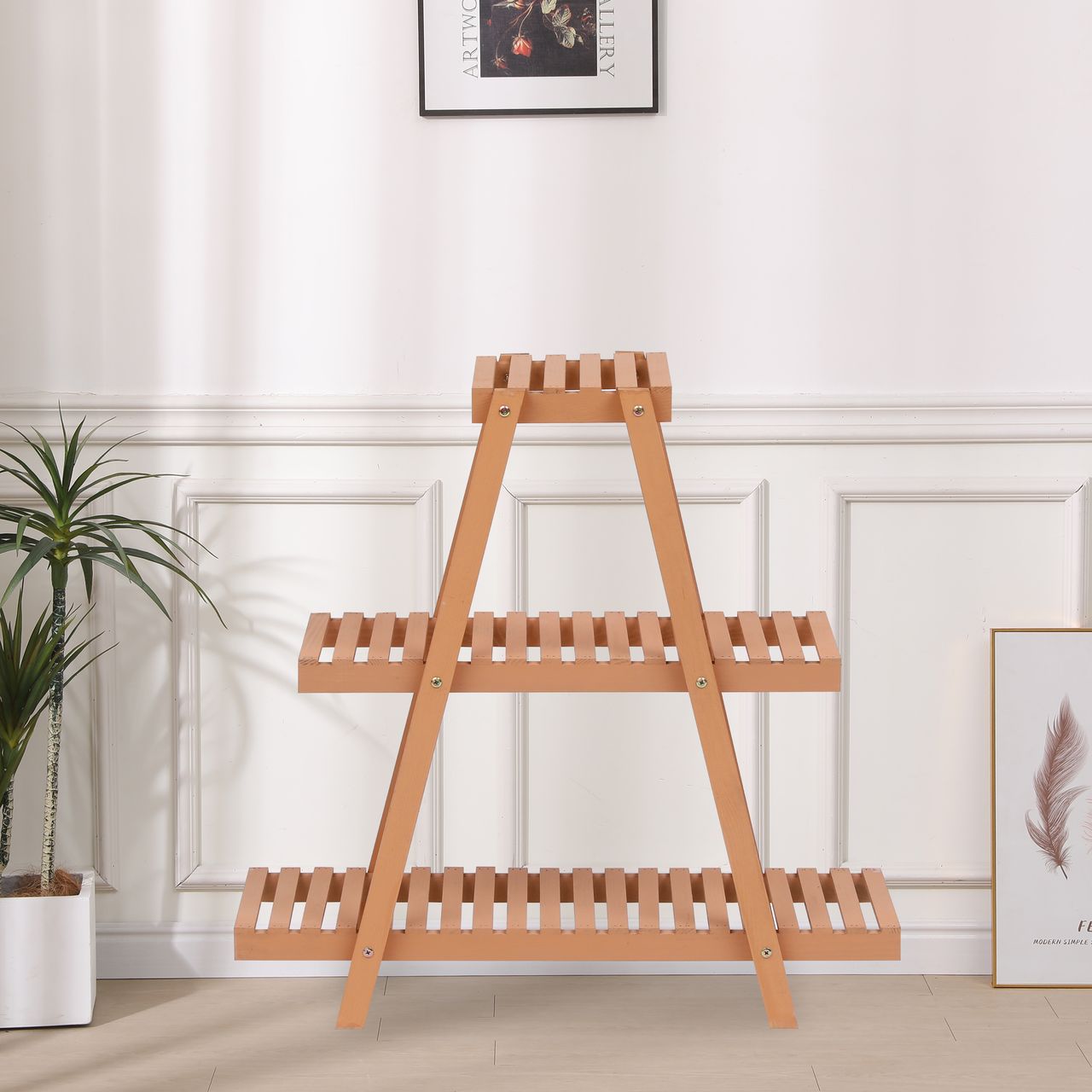 Happy Home Happy Home Pflanzenregal aus Holz WPS02-HOL Holz