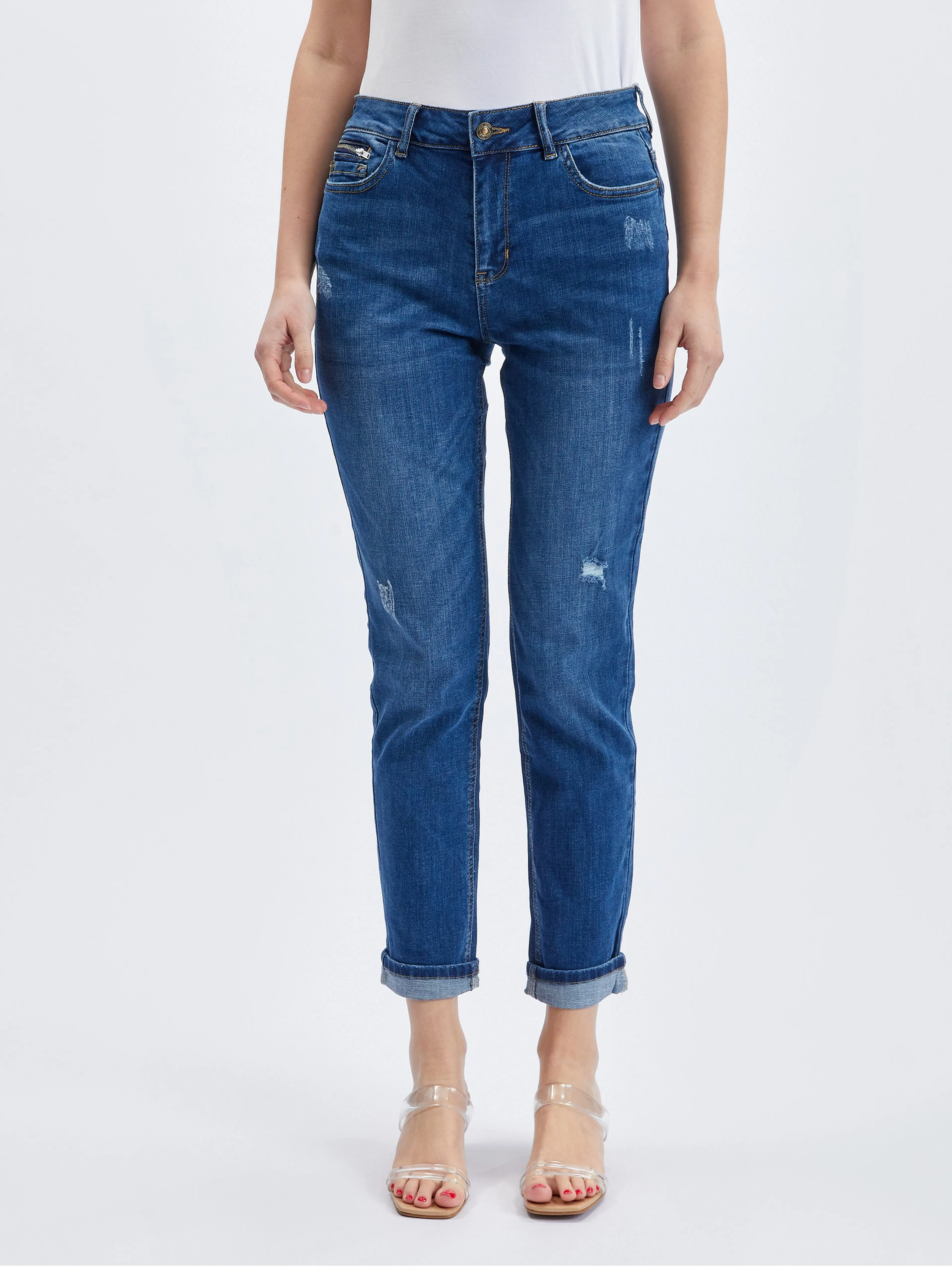Dunkelblaue Damen-Boyfriend-Jeans ORSAY
