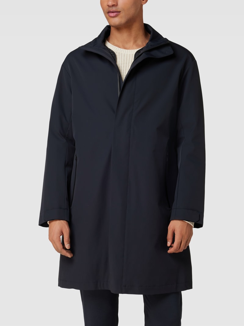 Mantel mit Stehkragen Modell 'Travel Standup Trench' in marineblau