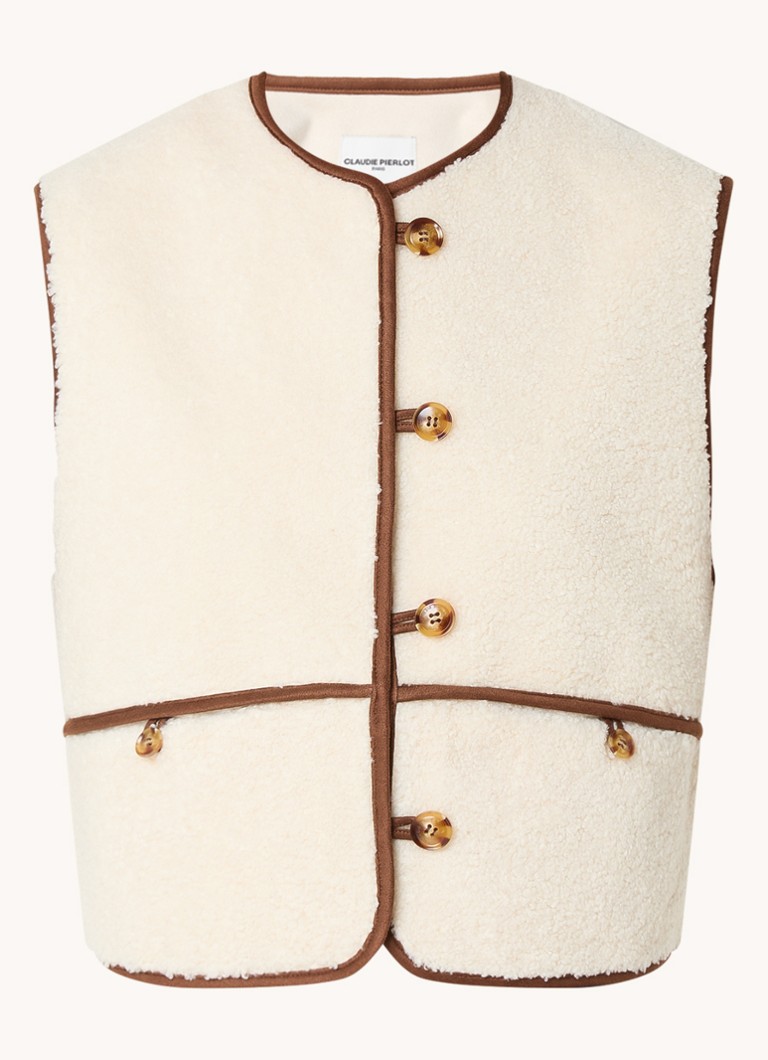 Jachetă Claudie Pierlot Teddy cu buzunare laterale
