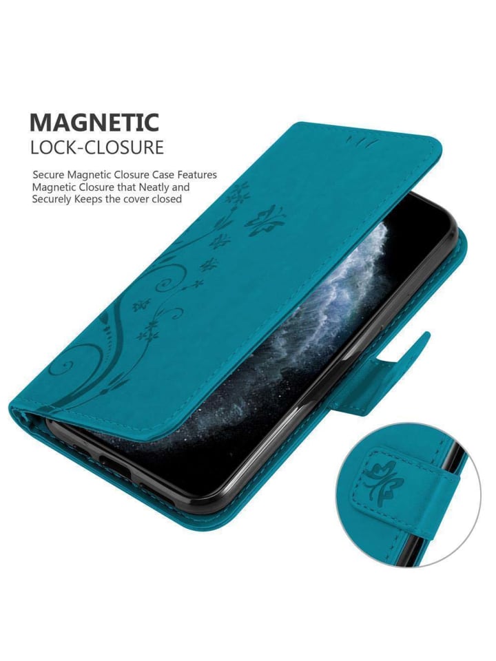 cadorabo Hülle für Apple iPhone 11 PRO MAX Blumen Design in FLORAL BLAU günstig kaufen onesize