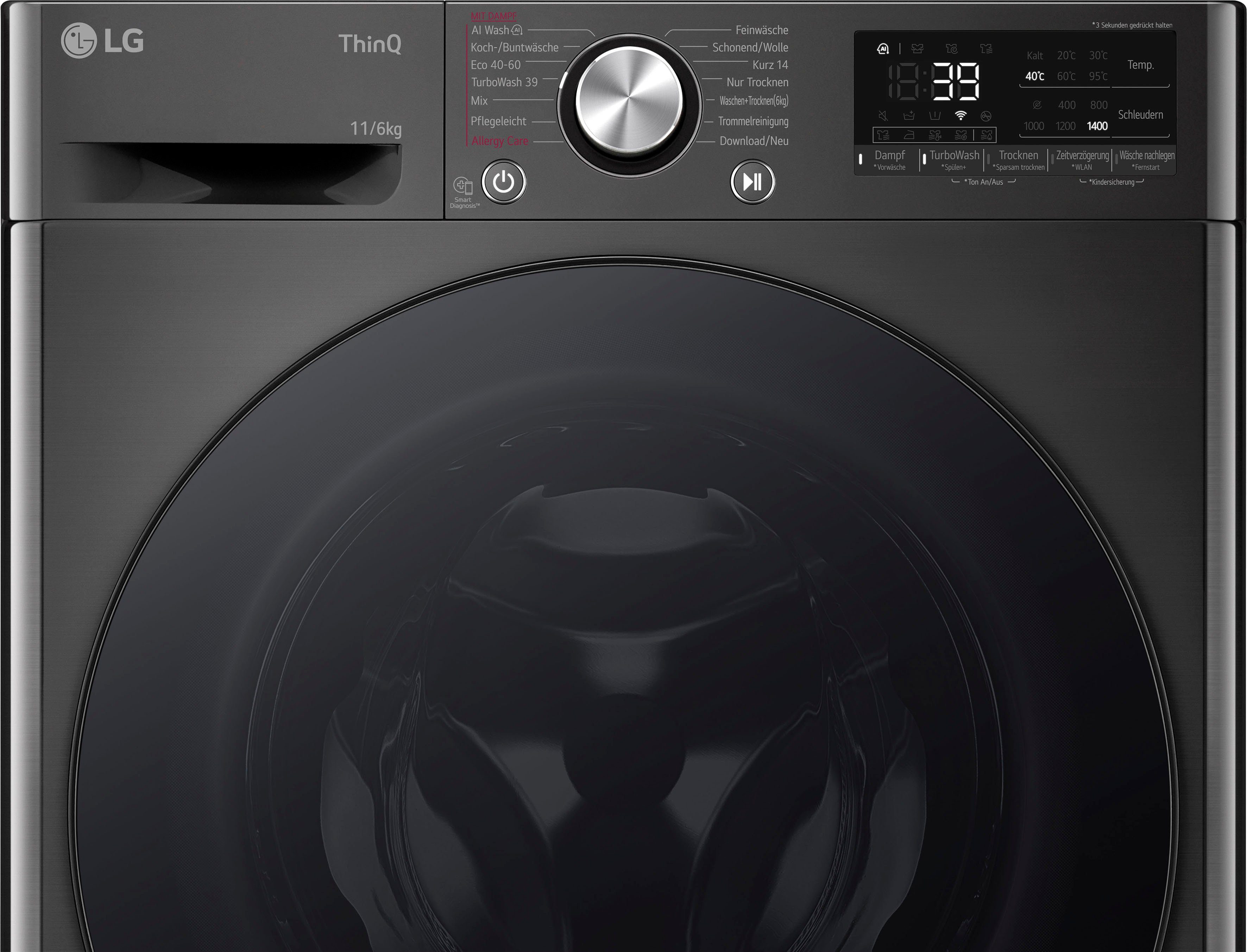 LG Waschtrockner Serie 7 W4WR70E6YB, 11 kg, 6 kg, 1400 U/min