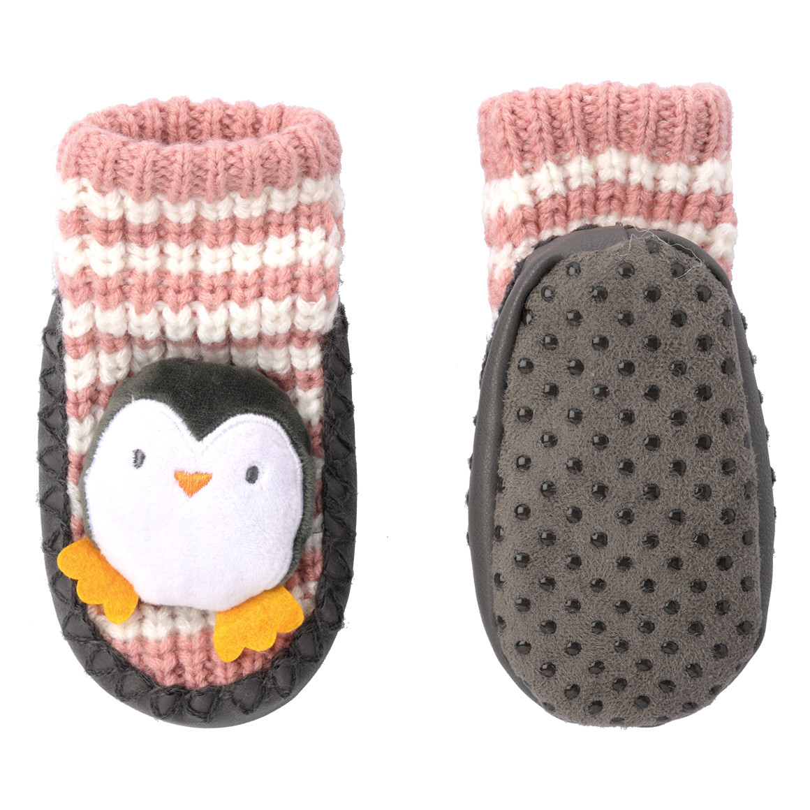 Baby Haussocken mit Pinguin-Applikation
