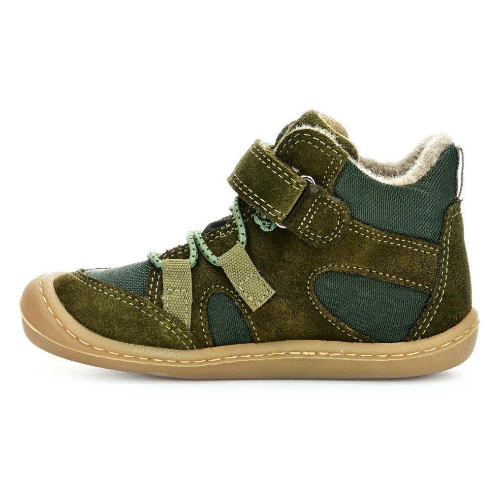 Koel4kids Beau Wool Khaki Winter-Barfuß-Stiefeletten