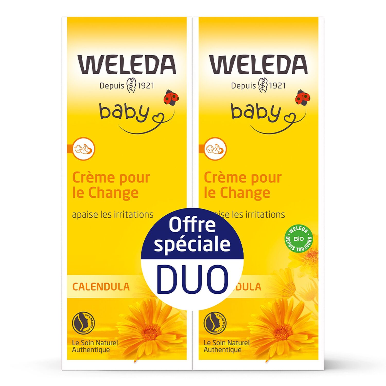 Weleda Calendula Baby Crème pour le Change 2 x 75 ml