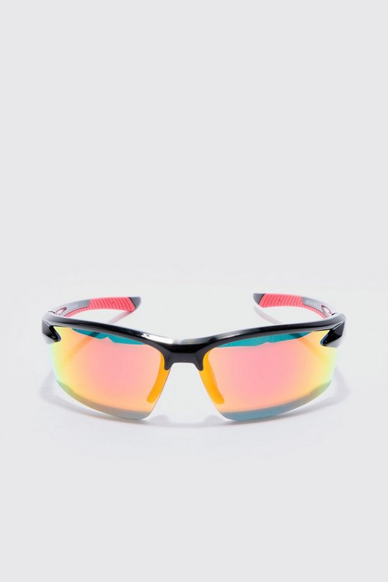 Rahmenlose Racer-Sonnenbrille in Rot