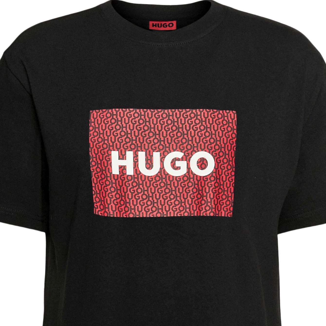 HUGO T-Shirt Hugo Boss Herren Kurzarm Shirt Dulive Logo Print auf der Brust