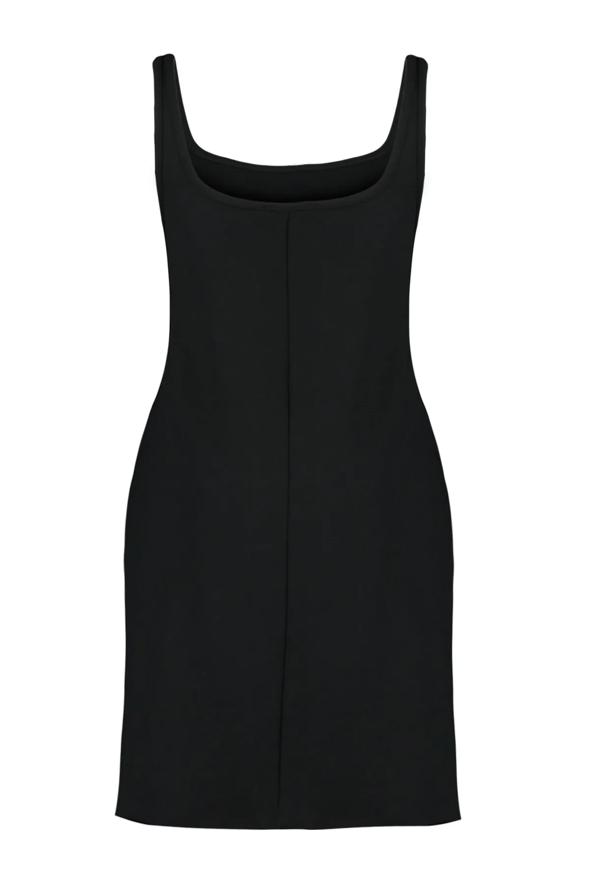 Trendyol Collection  Schwarzes Gilet-Skater-/Taillen-geöffnetes Strickkleid TWOAW24EL00245