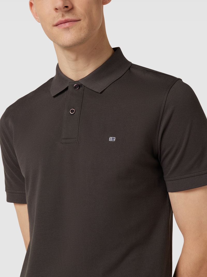 Poloshirt mit Label-Stitching in anthrazit