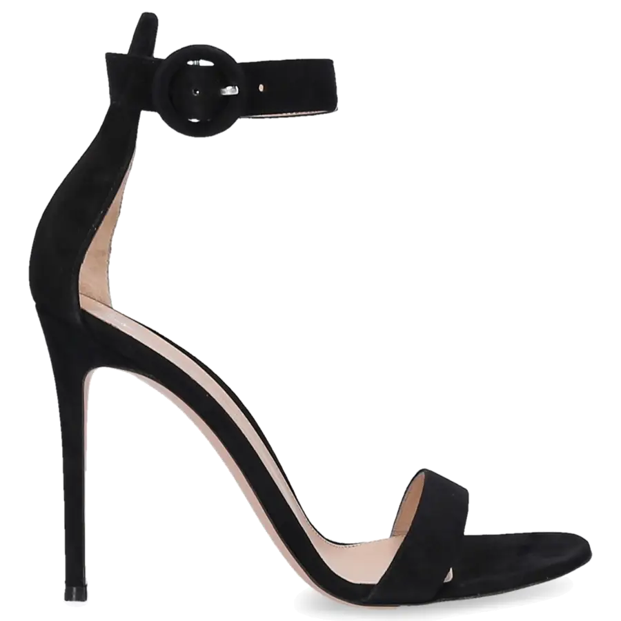Gianvito Rossi - Sandalen PORTOFINO 105 Veloursleder - schwarz