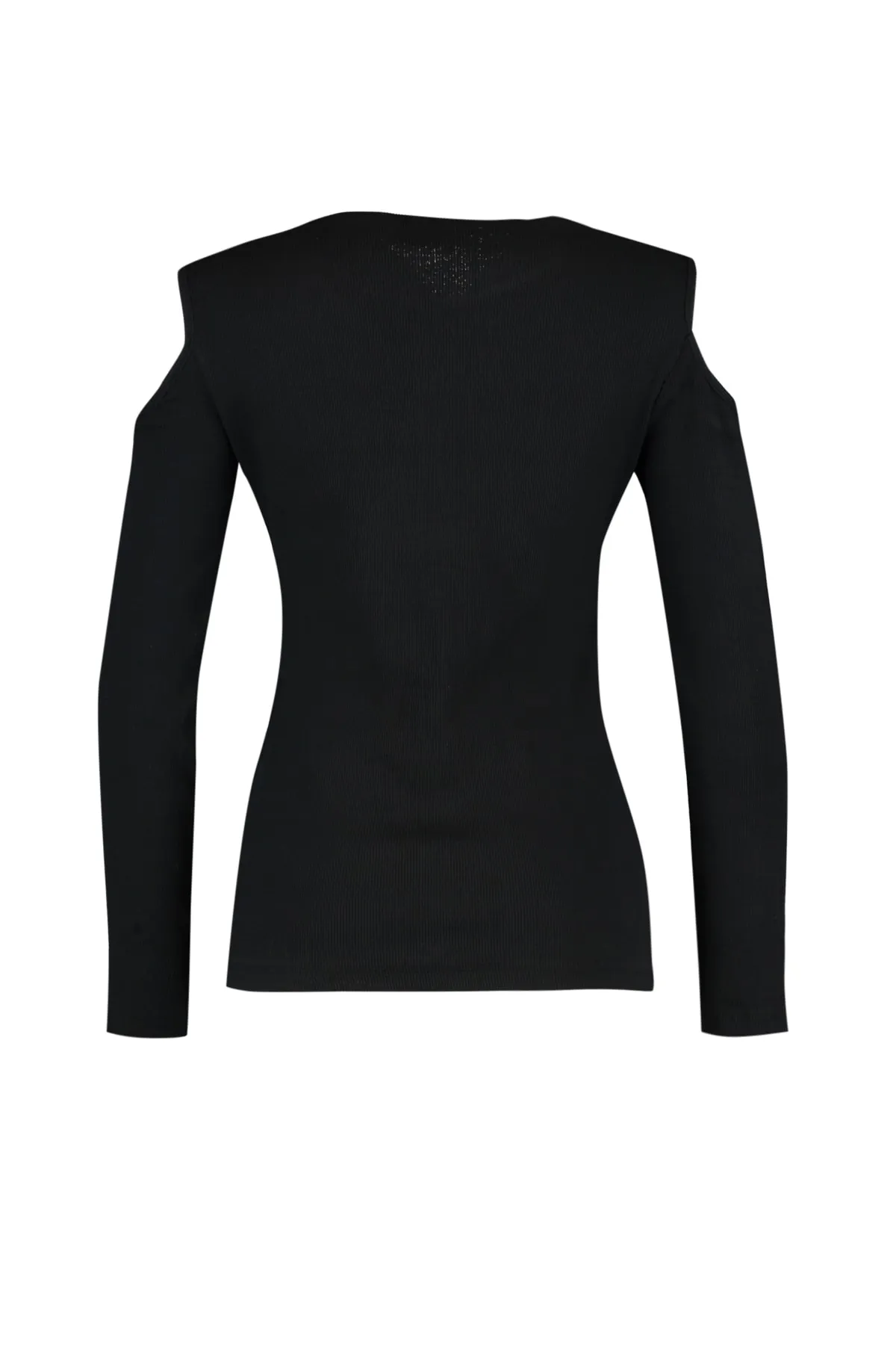 Trendyol Curve  Schwarze Strickbluse mit Schulterdetails TBSSS22AF0045