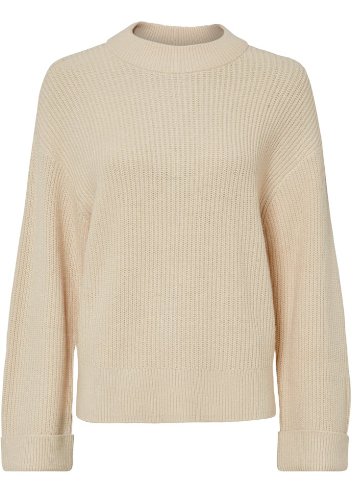 Ripppullover mit weitem Ärmel
