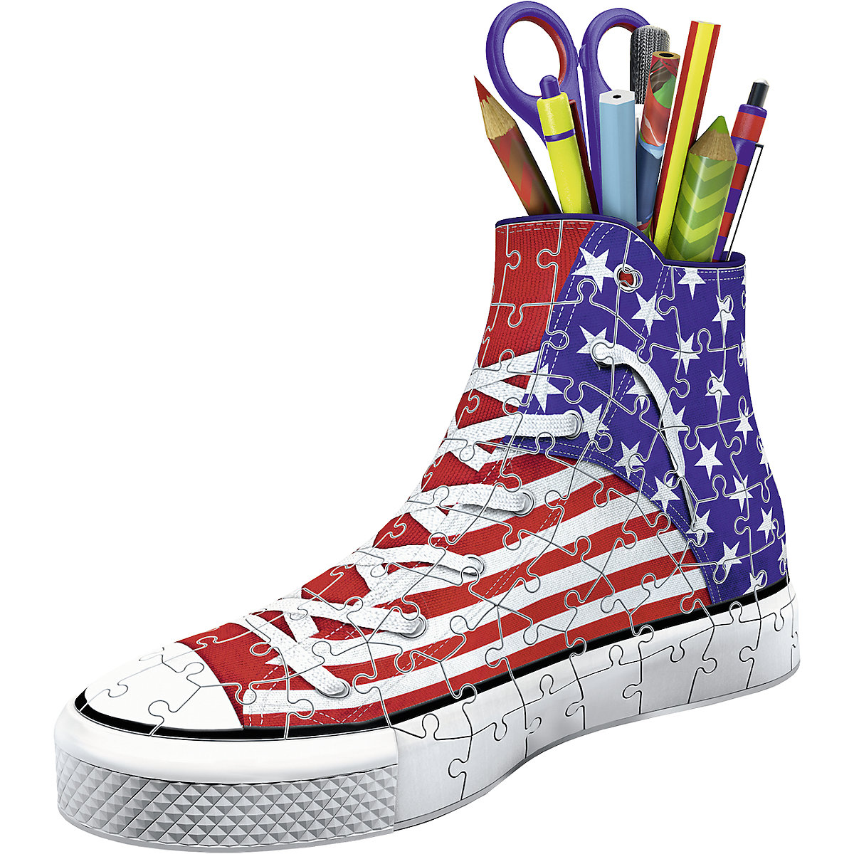 3D-Puzzle Sneaker Utensilo, H12 cm, 108 Teile, American Style