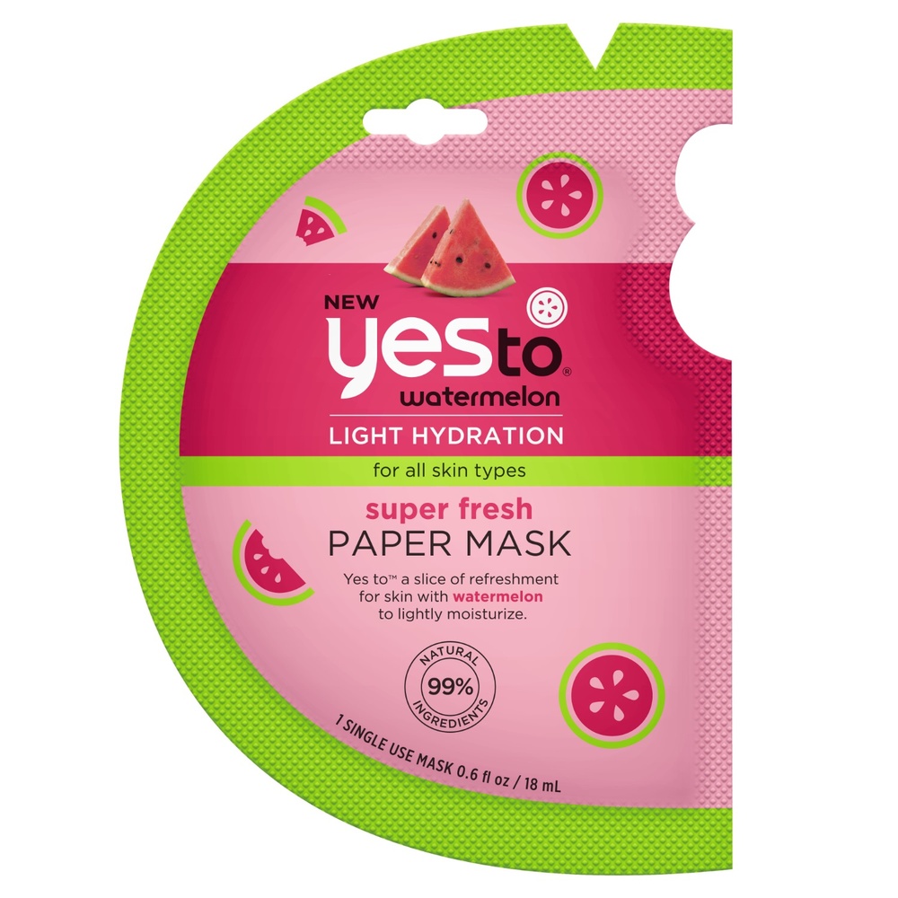 Yes To Masque unité papier super rafraichissant à la pastèque Masque visage