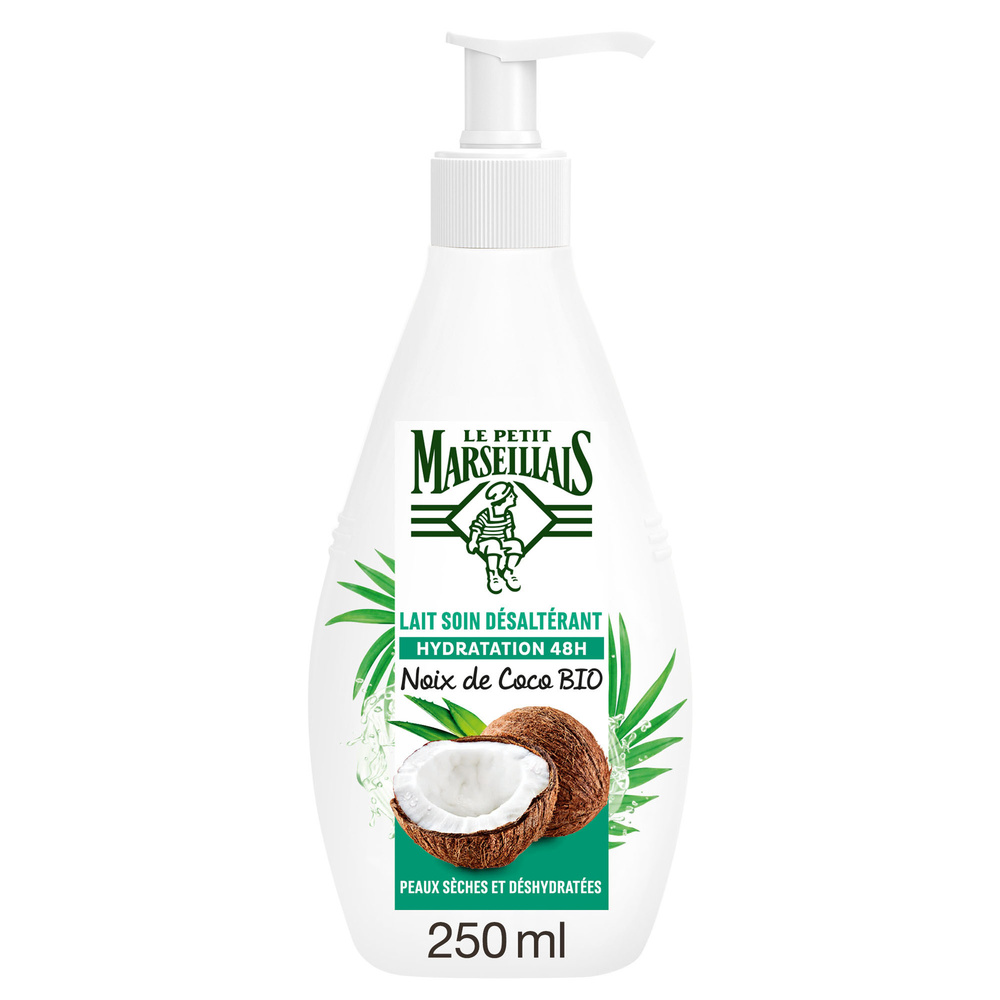 le petit marseillais Lait Corps Hydratant à la Noix de Coco pour Peaux Sèches Bio 250 ml Lait corps