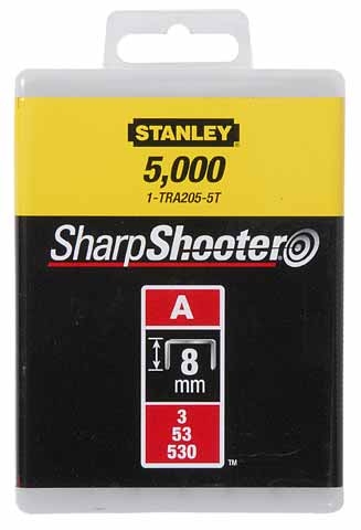 Sąsagos Stanley 1-TRA208T, 12 mm, A tipo, 1000 vnt.