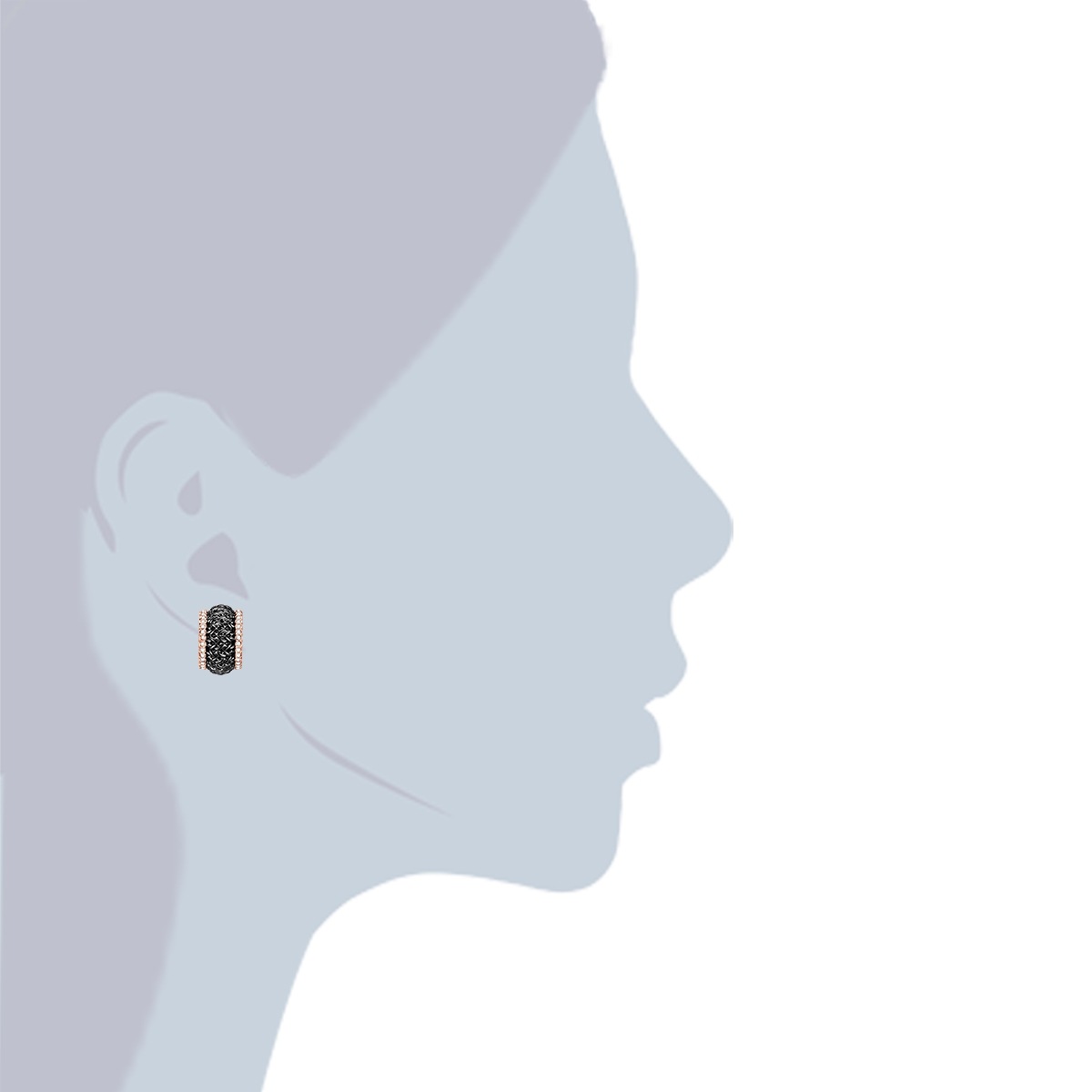 Ohrstecker Metall-Legierung verziert mit Kristallen von Swarovski® in Roségold/Schwarz