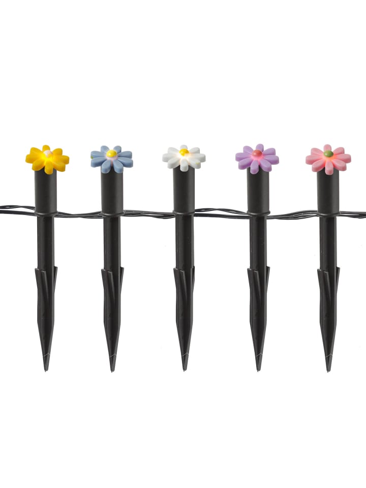 MARELIDA LED Solar Lichterkette Blumen 5 Beetstecker Gartenstecker H: 17cm in bunt günstig kaufen onesize