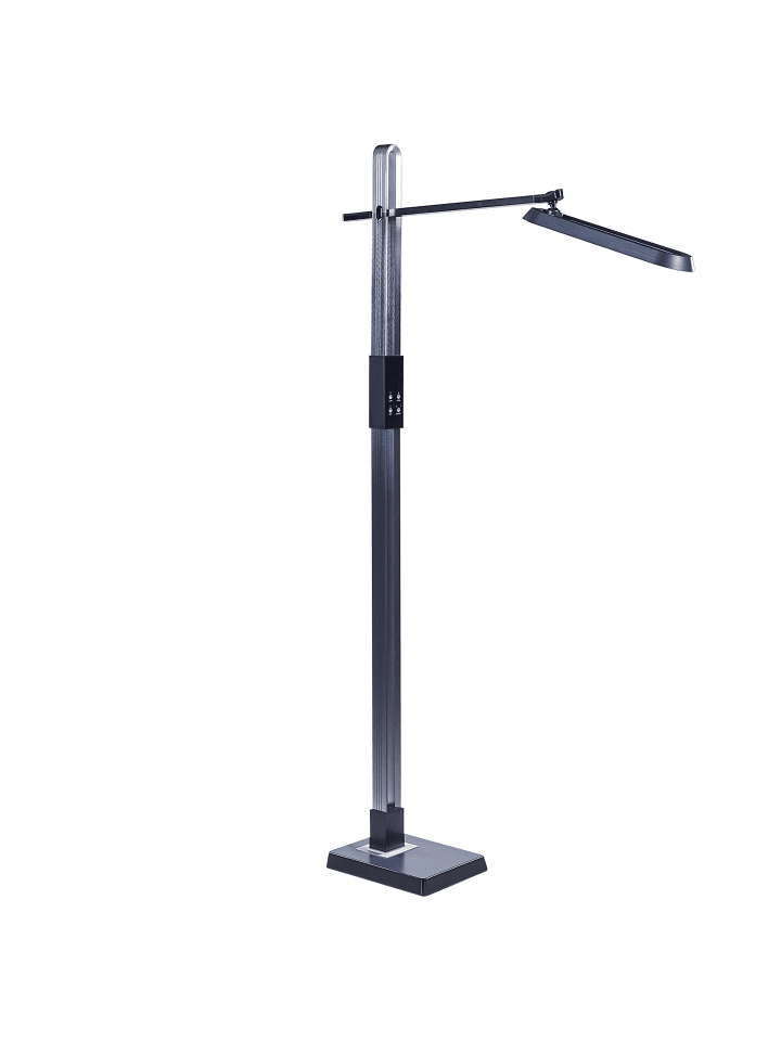 Beliani Stehleuchten AQUARIUS in Grau/Schwarz - (W) 66 x (H) 144 x (L) 19 cm günstig kaufen onesize