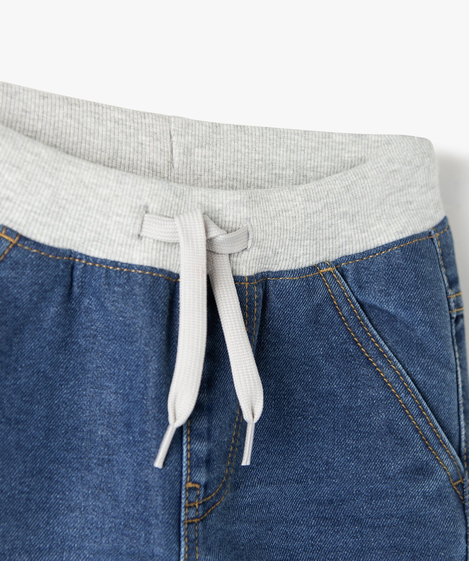 Jean coupe Regular avec ceinture en bord-cte Garçon stone | GEMO
