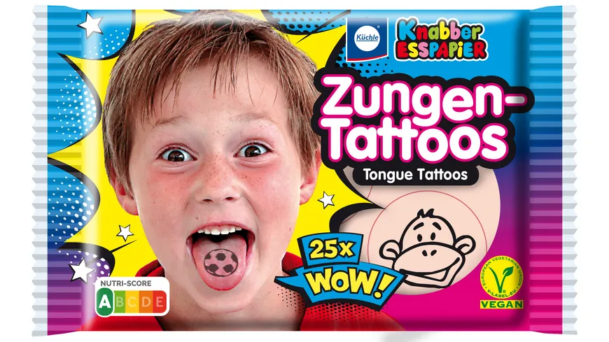 Küchle Knabber-Esspapier Zungen-Tattoos 12 g