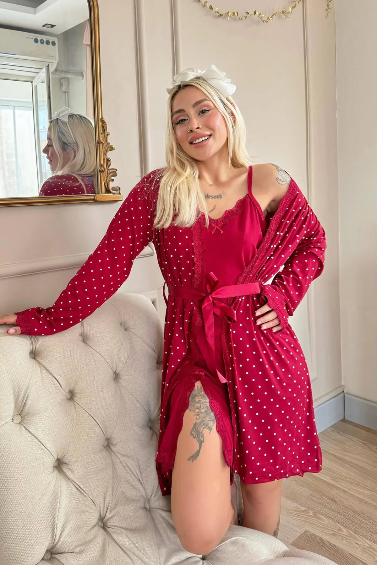 Pijamaevi  Pyjama set - Bordeaux - Muster