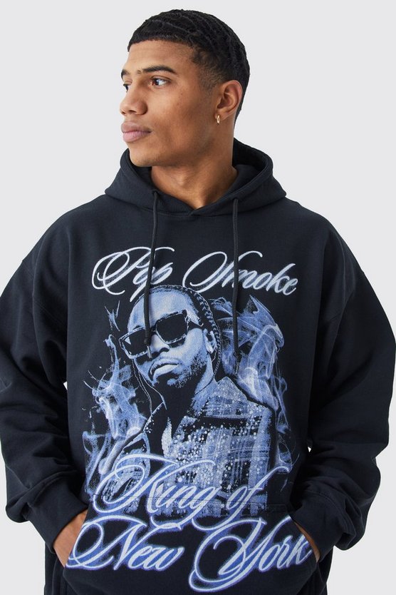 Oversize Hoodie mit lizenziertem Pop Smoke Print