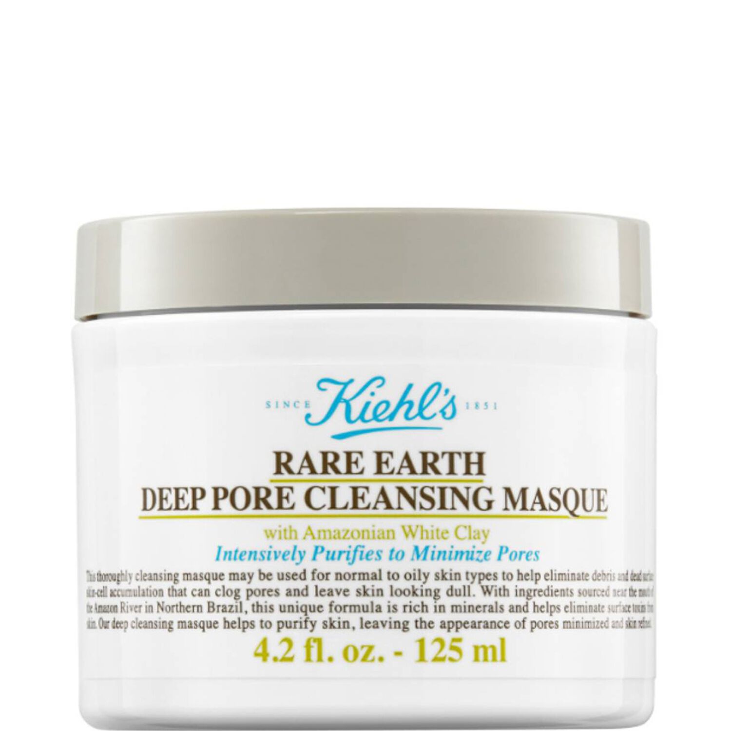 kiehl's Rare Earth Pore Cleansing Masque Masque purifiant et désincrustant à l’argile blanche