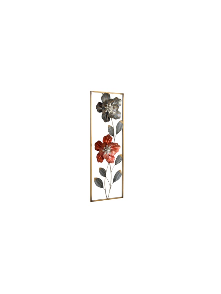 möbel-direkt Wanddekoration Blumen in gold/silber und rot lackiert günstig kaufen 1 Stück