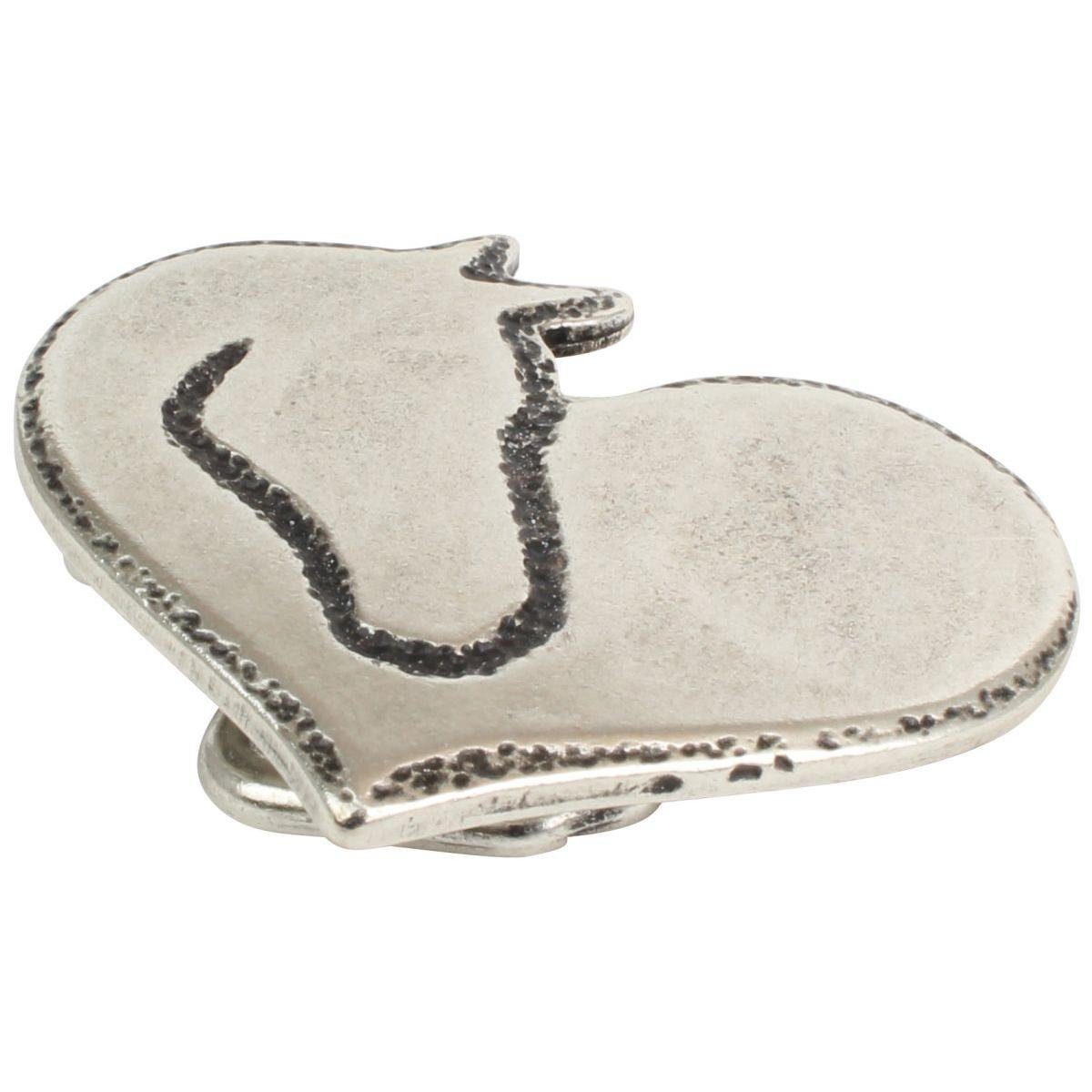 BELTINGER Gürtelschnalle Pferdekopf mit Herz 3,0 cm - Gürtelschließe 30mm - Gürtel bis zu 3cm