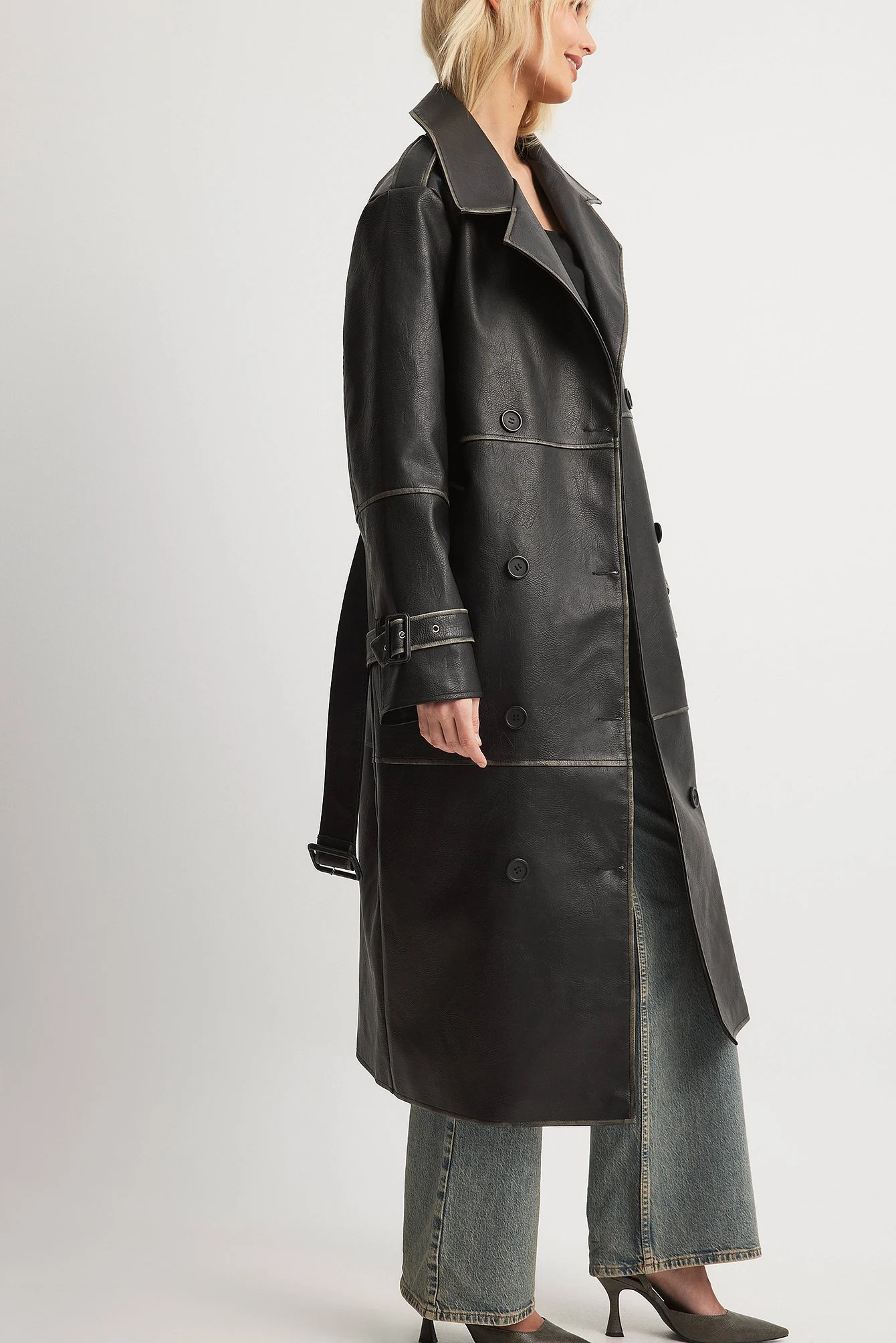 Ausgewaschener PU-Trenchcoat