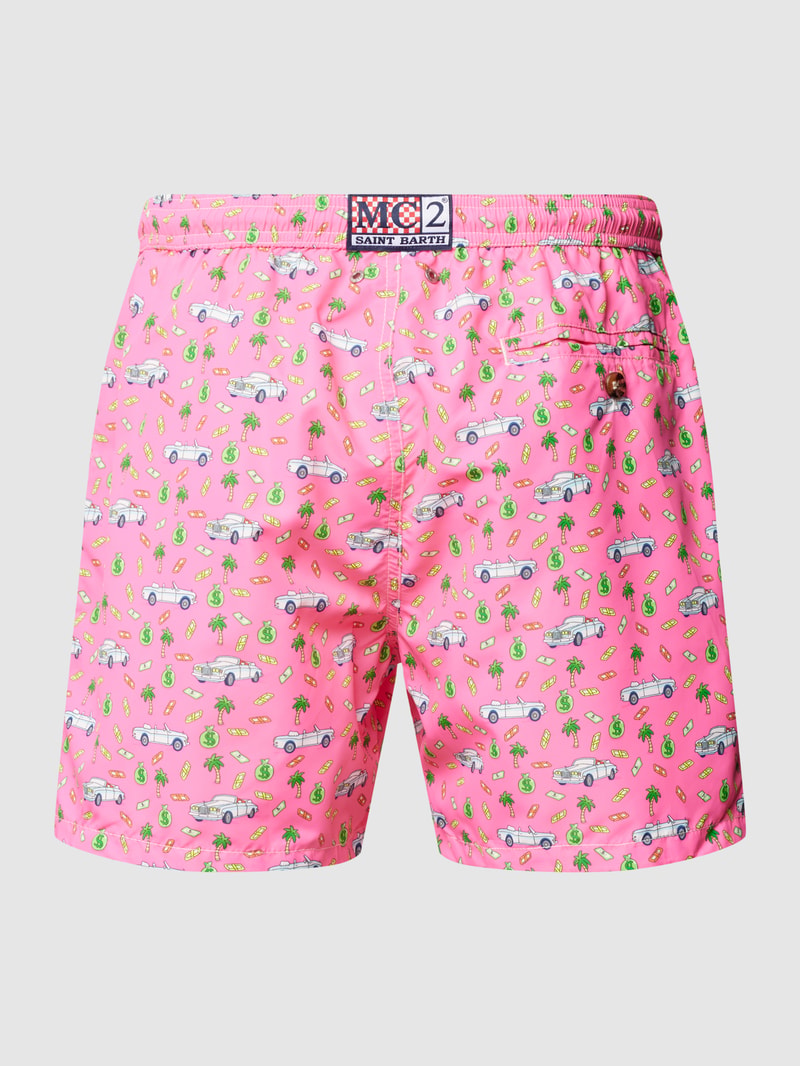 Badehose mit Allover-Print Modell 'FANTASY' in pink