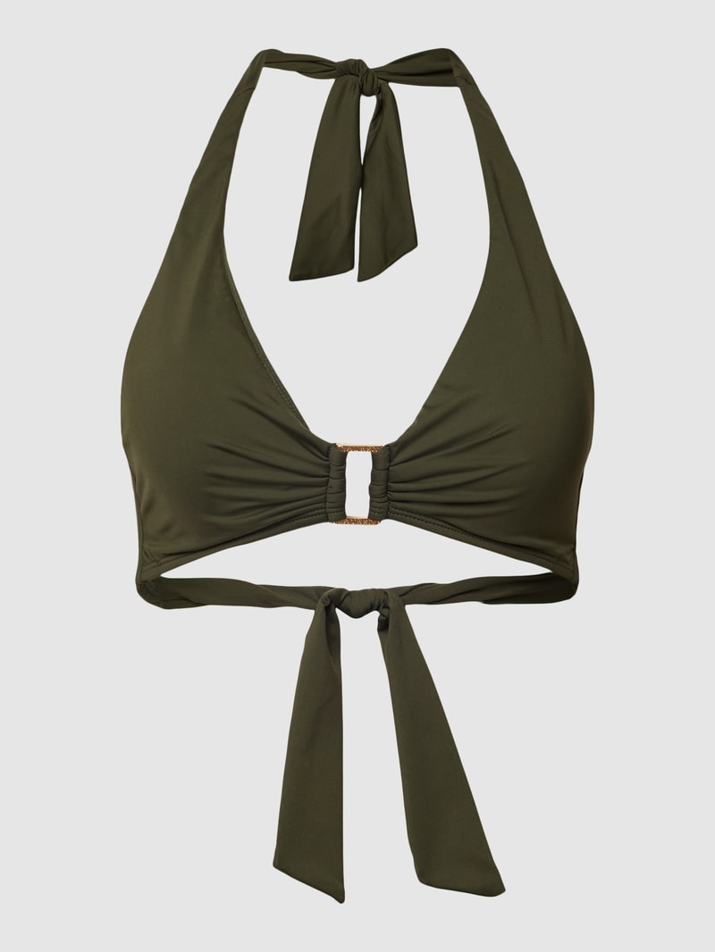 Bikini-Oberteil mit Neckholder in khaki