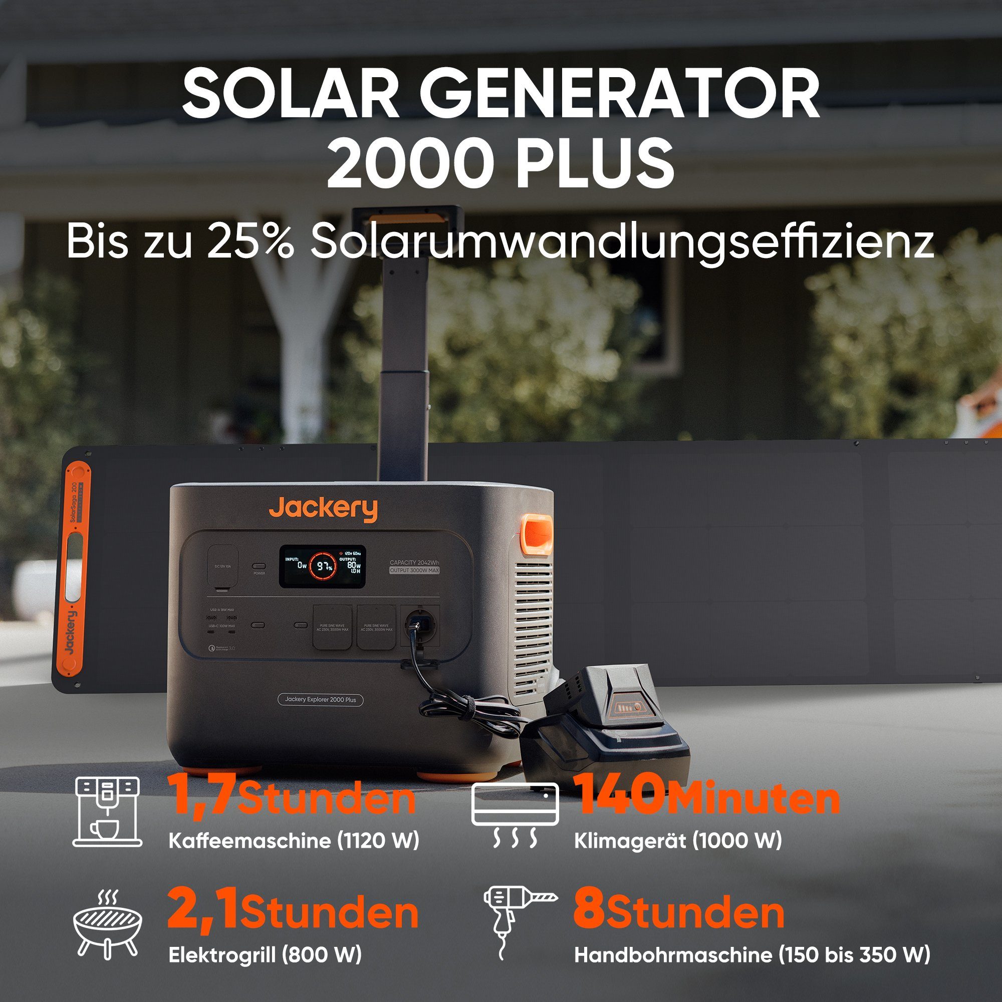 Jackery Stromgenerator Explorer Kit 6000, Explorer 2000 Plus mit 2 x Erweiterbarer Akku